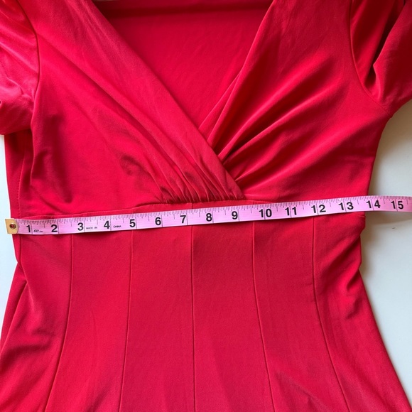 Lauren Ralph Lauren Red 3/4 Sleeve Fit Flare Dress 4P Office Formal Business - Picture 9 of 9